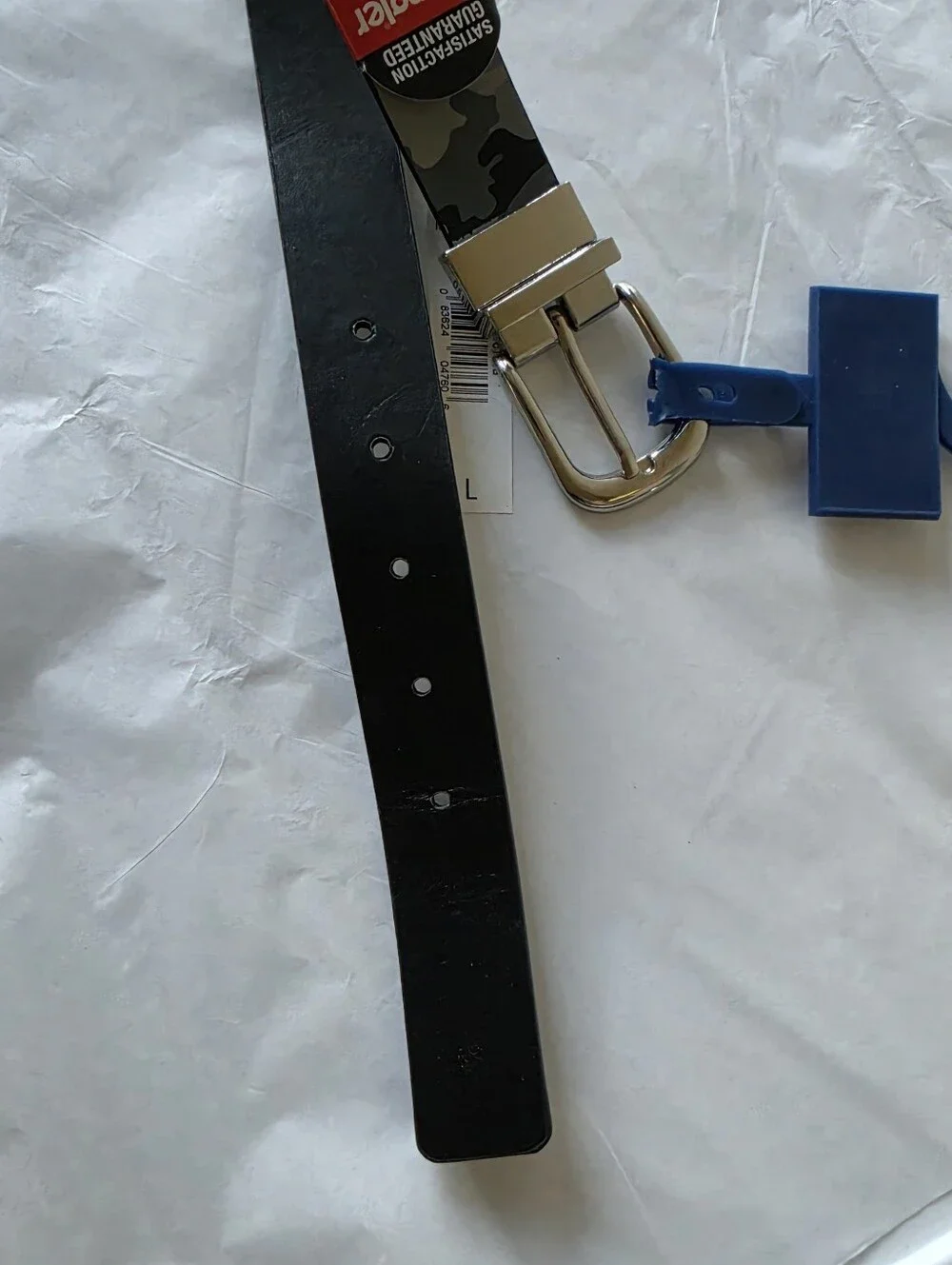 Wrangler Gray Camo/Black Bonded Leather Belt Reversible Youth Size L 14-18 NWT